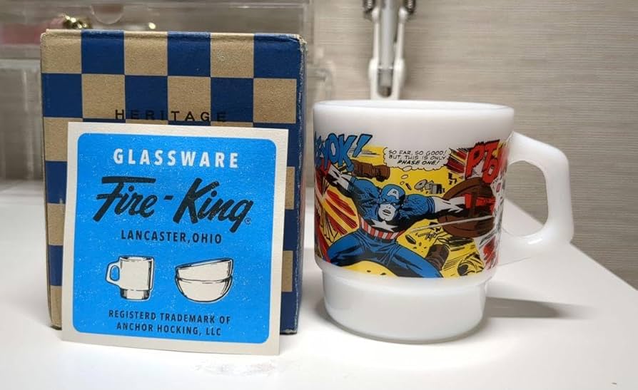 Amazon.co.jp: マーベル展 限定 Fire-King キャプテン アメリカB
